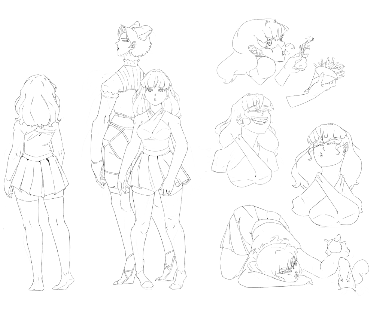 Girl — expression sheet